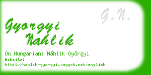 gyorgyi nahlik business card