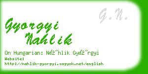 gyorgyi nahlik business card